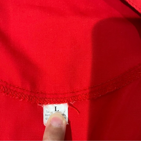 Scrub Med Adult Size Large Red Snap Front Warm-Up Solid Scrub Jacket - Picture 2 of 7